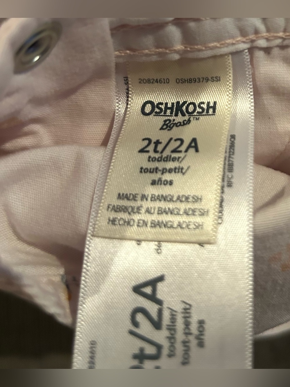 OshKosh B'gosh Pink Cherry Floral Shortall Overalls Toddler Girl 2T - Picture 4 of 6